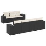 Casa si Gradina - Gradina si terasa - Mobilier exterior - Canapele si fotolii gradina - Set mobilier de gradina cu perne, 8 piese, negru, poliratan - Infinity.ro