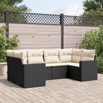 Casa si Gradina - Gradina si terasa - Mobilier exterior - Canapele si fotolii gradina - Set mobilier de gradina cu perne, 6 piese, negru, poliratan - Infinity.ro