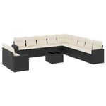 Casa si Gradina - Gradina si terasa - Mobilier exterior - Canapele si fotolii gradina - Set canapele de gradina, 12 piese, cu perne, negru, poliratan - Infinity.ro