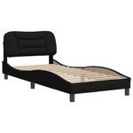 Casa si Gradina - Mobilier - Paturi si accesorii - Paturi - Cadru de pat cu tablie, negru, 90x190 cm, textil - Infinity.ro