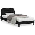 Casa si Gradina - Mobilier - Paturi si accesorii - Paturi - Cadru de pat cu tablie, negru, 90x190 cm, textil - Infinity.ro
