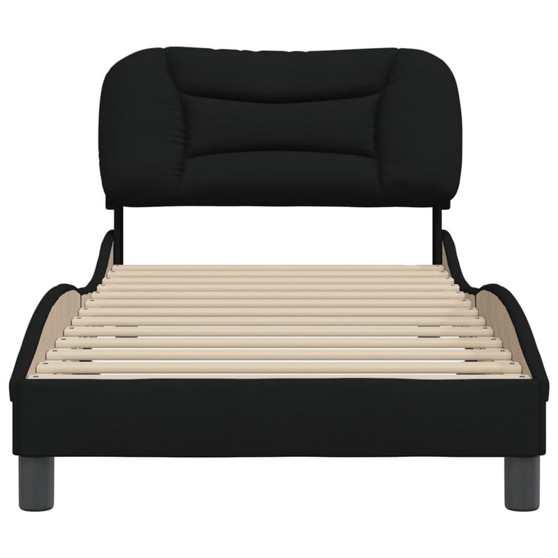Casa si Gradina - Mobilier - Paturi si accesorii - Paturi - Cadru de pat cu tablie, negru, 90x190 cm, textil - Infinity.ro
