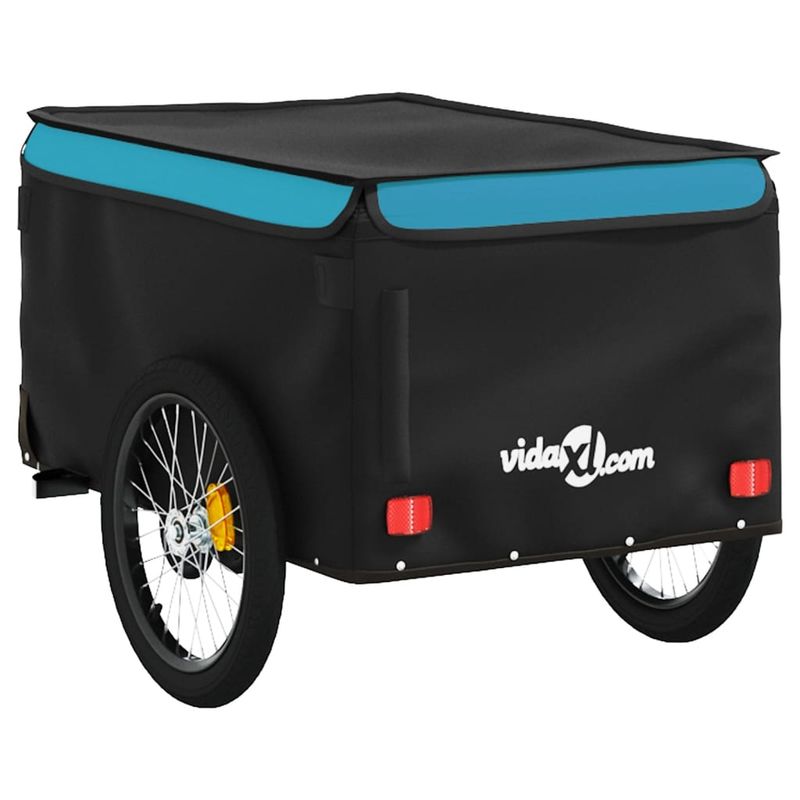 Sport si Outdoor - Ciclism - Accesorii pentru biciclete - Remorci biciclete - Remorca pentru biciclete, negru și albastru, 30 kg, fier, mărime 124x53x45 cm - Infinity.ro