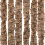 Casa si Gradina - Textile si covoare - Perdele si draperii - Perdele - Perdea pentru insecte, bej si maro inchis, 100x220 cm, chenille - Infinity.ro