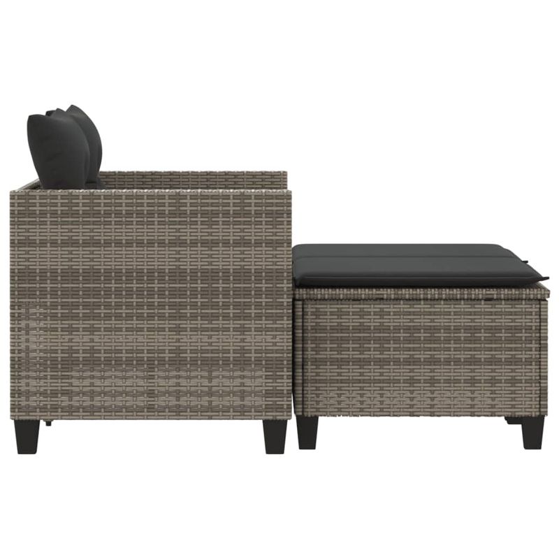 Casa si Gradina - Gradina si terasa - Mobilier exterior - Canapele si fotolii gradina - Canapea de gradina cu 2 locuri si taburete, gri, poliratan - Infinity.ro