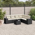 Casa si Gradina - Gradina si terasa - Mobilier exterior - Seturi mobila gradina - Set canapele de gradina cu perne, 7 piese, negru, poliratan - Infinity.ro