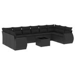 Casa si Gradina - Gradina si terasa - Mobilier exterior - Canapele si fotolii gradina - Set canapele de gradina cu perne, 11 piese, negru, poliratan - Infinity.ro