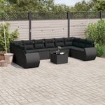Casa si Gradina - Gradina si terasa - Mobilier exterior - Canapele si fotolii gradina - Set canapele de gradina cu perne, 11 piese, negru, poliratan - Infinity.ro
