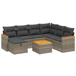 Casa si Gradina - Gradina si terasa - Mobilier exterior - Seturi mobila gradina - Set canapele de gradina cu perne, 8 piese, gri, poliratan - Infinity.ro