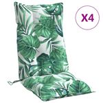 Casa si Gradina - Textile si covoare - Perne si pilote - Perne decorative - Perne de scaun spatar inalt, 4 buc, model frunze, textil Oxford - Infinity.ro