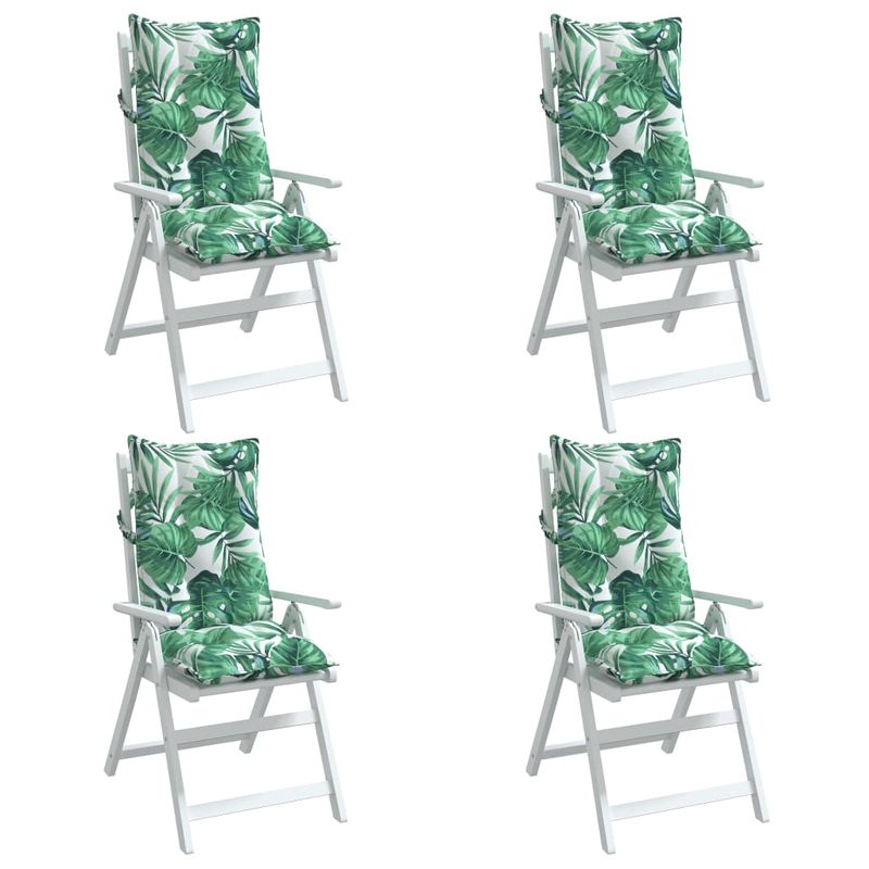 Casa si Gradina - Textile si covoare - Perne si pilote - Perne decorative - Perne de scaun spatar inalt, 4 buc, model frunze, textil Oxford - Infinity.ro