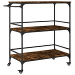 Casa si Gradina - Mobilier - Comode si corpuri - Corpuri bucatarie - Carucior de bucatarie stejar fumuriu 100,5x50x105 cm lemn - Infinity.ro