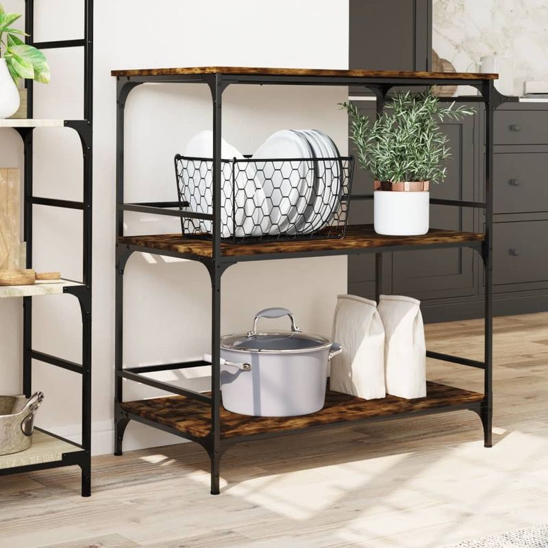 Casa si Gradina - Mobilier - Comode si corpuri - Corpuri bucatarie - Carucior de bucatarie stejar fumuriu 100,5x50x105 cm lemn - Infinity.ro