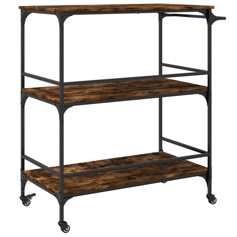 Casa si Gradina - Mobilier - Comode si corpuri - Corpuri bucatarie - Carucior de bucatarie stejar fumuriu 100,5x50x105 cm lemn - Infinity.ro
