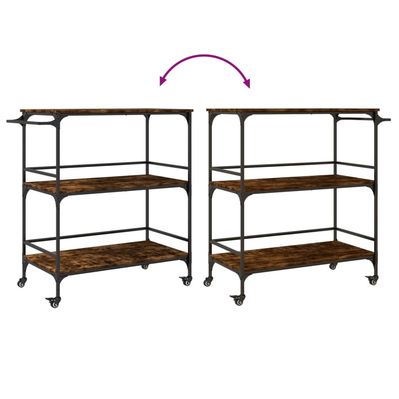 Casa si Gradina - Mobilier - Comode si corpuri - Corpuri bucatarie - Carucior de bucatarie stejar fumuriu 100,5x50x105 cm lemn - Infinity.ro