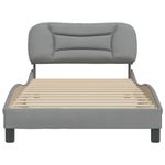 Casa si Gradina - Mobilier - Paturi si accesorii - Paturi - Cadru de pat cu tablie, gri deschis, 100x200 cm, textil - Infinity.ro