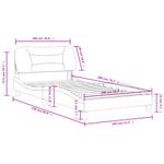 Casa si Gradina - Mobilier - Paturi si accesorii - Paturi - Cadru de pat cu tablie, gri deschis, 100x200 cm, textil - Infinity.ro