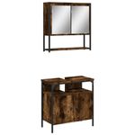 Casa si Gradina - Mobilier - Seturi de mobilier - Seturi baie - Set mobilier de baie, 2 piese, stejar fumuriu, lemn prelucrat - Infinity.ro