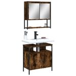 Casa si Gradina - Mobilier - Seturi de mobilier - Seturi baie - Set mobilier de baie, 2 piese, stejar fumuriu, lemn prelucrat - Infinity.ro