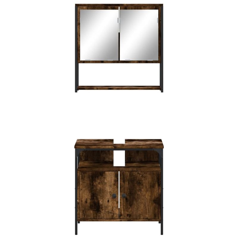 Casa si Gradina - Mobilier - Seturi de mobilier - Seturi baie - Set mobilier de baie, 2 piese, stejar fumuriu, lemn prelucrat - Infinity.ro