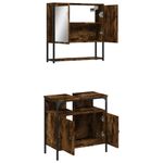 Casa si Gradina - Mobilier - Seturi de mobilier - Seturi baie - Set mobilier de baie, 2 piese, stejar fumuriu, lemn prelucrat - Infinity.ro