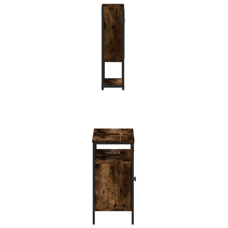Casa si Gradina - Mobilier - Seturi de mobilier - Seturi baie - Set mobilier de baie, 2 piese, stejar fumuriu, lemn prelucrat - Infinity.ro
