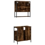 Casa si Gradina - Mobilier - Seturi de mobilier - Seturi baie - Set mobilier de baie, 2 piese, stejar fumuriu, lemn prelucrat - Infinity.ro