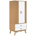 Casa si Gradina - Mobilier - Dulapuri si sifoniere - Sifoniere - Sifonier "OLDEN", alb/maro, 76,5x53x172 cm, lemn masiv pin - Infinity.ro