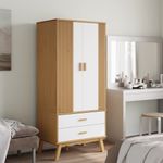 Casa si Gradina - Mobilier - Dulapuri si sifoniere - Sifoniere - Sifonier "OLDEN", alb/maro, 76,5x53x172 cm, lemn masiv pin - Infinity.ro