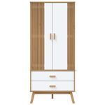 Casa si Gradina - Mobilier - Dulapuri si sifoniere - Sifoniere - Sifonier "OLDEN", alb/maro, 76,5x53x172 cm, lemn masiv pin - Infinity.ro