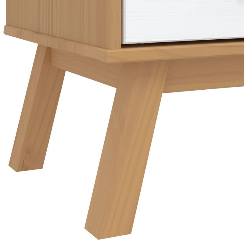 Casa si Gradina - Mobilier - Dulapuri si sifoniere - Sifoniere - Sifonier "OLDEN", alb/maro, 76,5x53x172 cm, lemn masiv pin - Infinity.ro