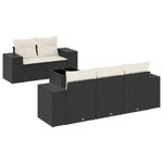 Casa si Gradina - Gradina si terasa - Mobilier exterior - Canapele si fotolii gradina - Set mobilier de gradina cu perne, 6 piese, negru, poliratan - Infinity.ro