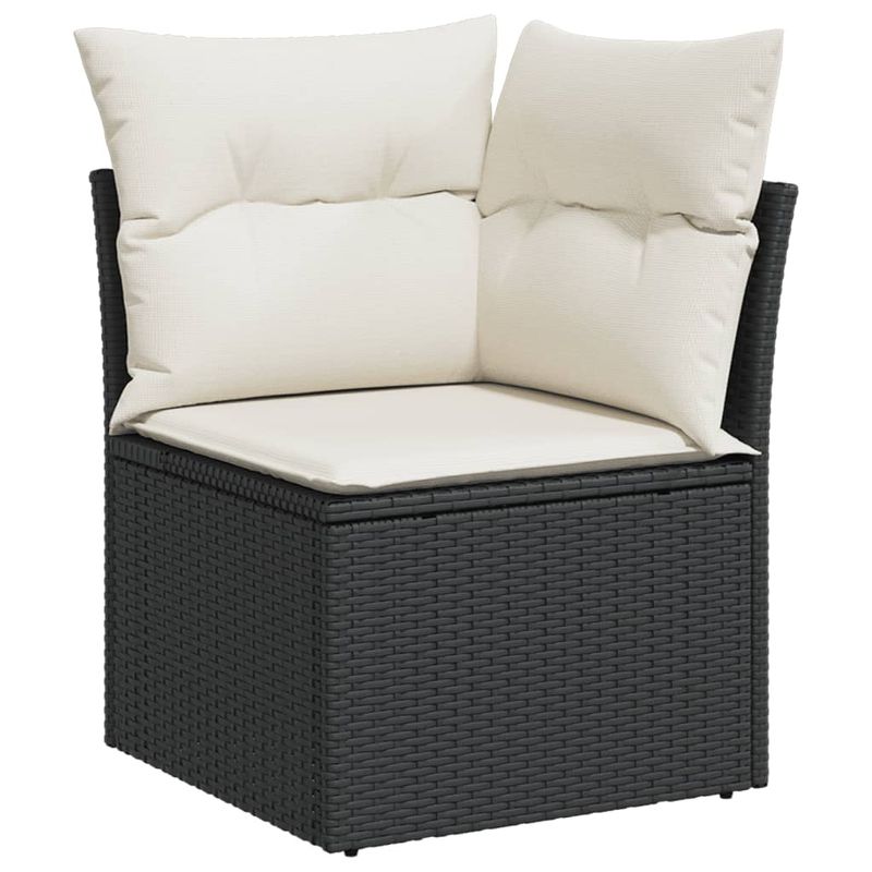 Casa si Gradina - Gradina si terasa - Mobilier exterior - Seturi mobila gradina - Set mobilier de gradina cu perne, 9 piese, negru, poliratan - Infinity.ro