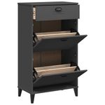 Casa si Gradina - Mobilier - Organizare si depozitare - Organizator incaltaminte - Pantofar „VIKEN”, gri antracit, lemn masiv de pin - Infinity.ro
