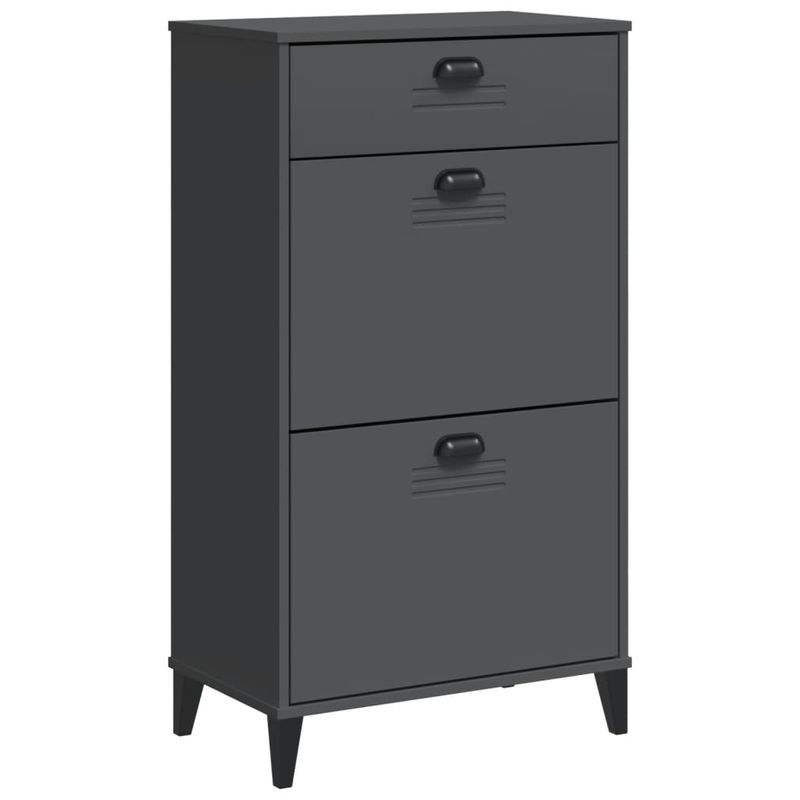 Casa si Gradina - Mobilier - Organizare si depozitare - Organizator incaltaminte - Pantofar „VIKEN”, gri antracit, lemn masiv de pin - Infinity.ro
