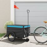 Sport si Outdoor - Ciclism - Accesorii pentru biciclete - Remorci biciclete - Remorca pentru biciclete, negru și albastru, 45 kg, fier, mărime 137x68x59 cm - Infinity.ro