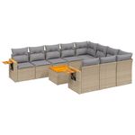 Casa si Gradina - Gradina si terasa - Mobilier exterior - Seturi mobila gradina - Set canapele de gradina cu perne, 11 piese, bej, poliratan - Infinity.ro