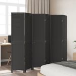 Casa si Gradina - Decoratiuni - Pereti despartitori si paravane - Paravan camera 6 panouri, negru, lemn masiv paulownia, mărime 40x180 cm - Infinity.ro