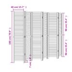 Casa si Gradina - Decoratiuni - Pereti despartitori si paravane - Paravan camera 6 panouri, negru, lemn masiv paulownia, mărime 40x180 cm - Infinity.ro