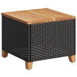 Casa si Gradina - Gradina si terasa - Mobilier exterior - Mese gradina - Masa de gradina, negru, 45x45x37 cm, poliratan si lemn acacia - Infinity.ro