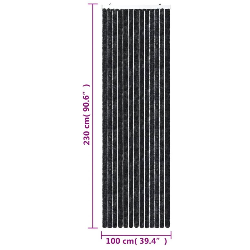 Casa si Gradina - Textile si covoare - Perdele si draperii - Perdele - Perdea pentru insecte, antracit, 100x230 cm, chenille - Infinity.ro