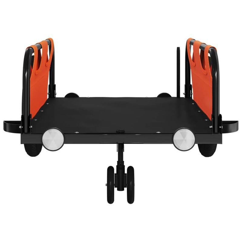 Sport si Outdoor - Ciclism - Accesorii pentru biciclete - Remorci biciclete - Remorca de bicicleta, portocaliu, textil oxford și fier, mărime 123x52.5x33 cm - Infinity.ro