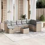 Casa si Gradina - Gradina si terasa - Mobilier exterior - Seturi mobila gradina - Set canapele de gradina, 9 piese, cu perne, bej, poliratan - Infinity.ro