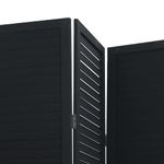 Casa si Gradina - Decoratiuni - Pereti despartitori si paravane - Paravan camera 3 panouri, negru, lemn masiv paulownia, mărime 40x160 cm - Infinity.ro