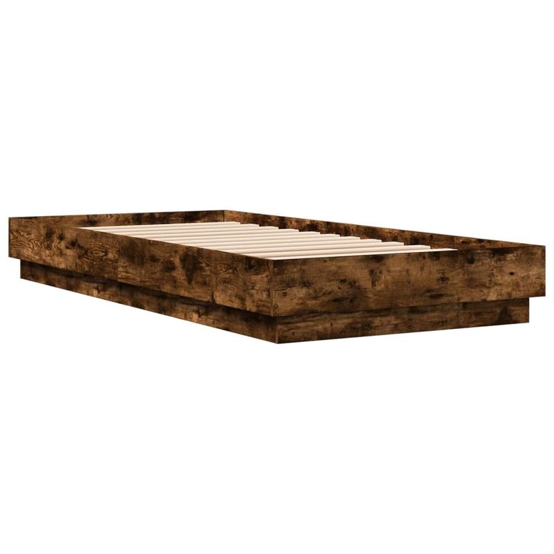 Casa si Gradina - Mobilier - Paturi si accesorii - Paturi - Cadru de pat cu lumini LED, stejar fumuriu, 100x200 cm - Infinity.ro