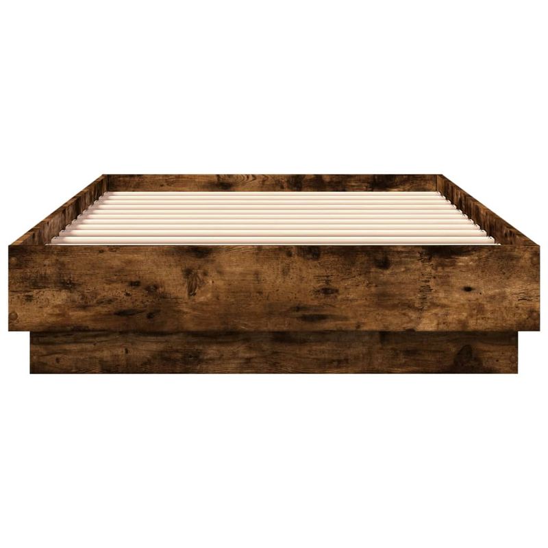 Casa si Gradina - Mobilier - Paturi si accesorii - Paturi - Cadru de pat cu lumini LED, stejar fumuriu, 100x200 cm - Infinity.ro