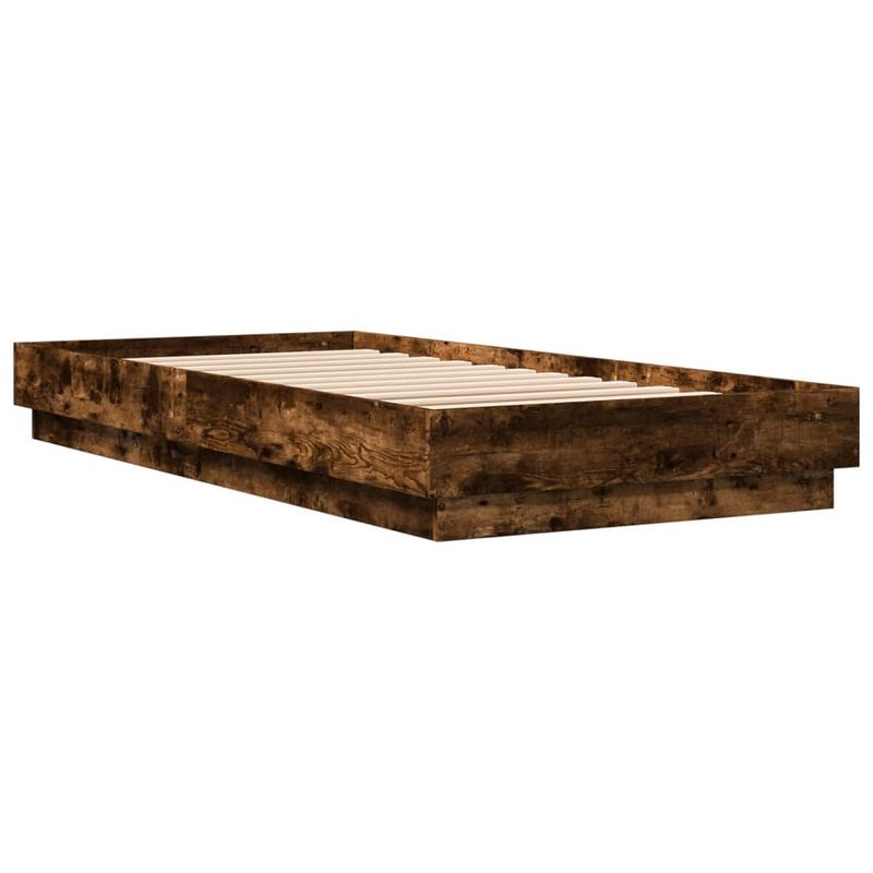 Casa si Gradina - Mobilier - Paturi si accesorii - Paturi - Cadru de pat cu lumini LED, stejar fumuriu, 100x200 cm - Infinity.ro