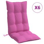 Casa si Gradina - Textile si covoare - Perne si pilote - Perne decorative - Perne de scaun cu spatar inalt, 6 buc, roz, tesatura Oxford - Infinity.ro