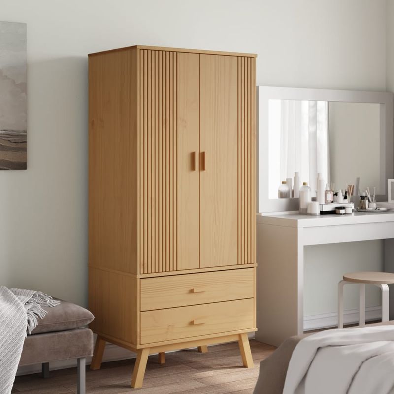Casa si Gradina - Mobilier - Dulapuri si sifoniere - Sifoniere - Sifonier "OLDEN", maro, 76,5x53x172 cm, lemn masiv pin - Infinity.ro