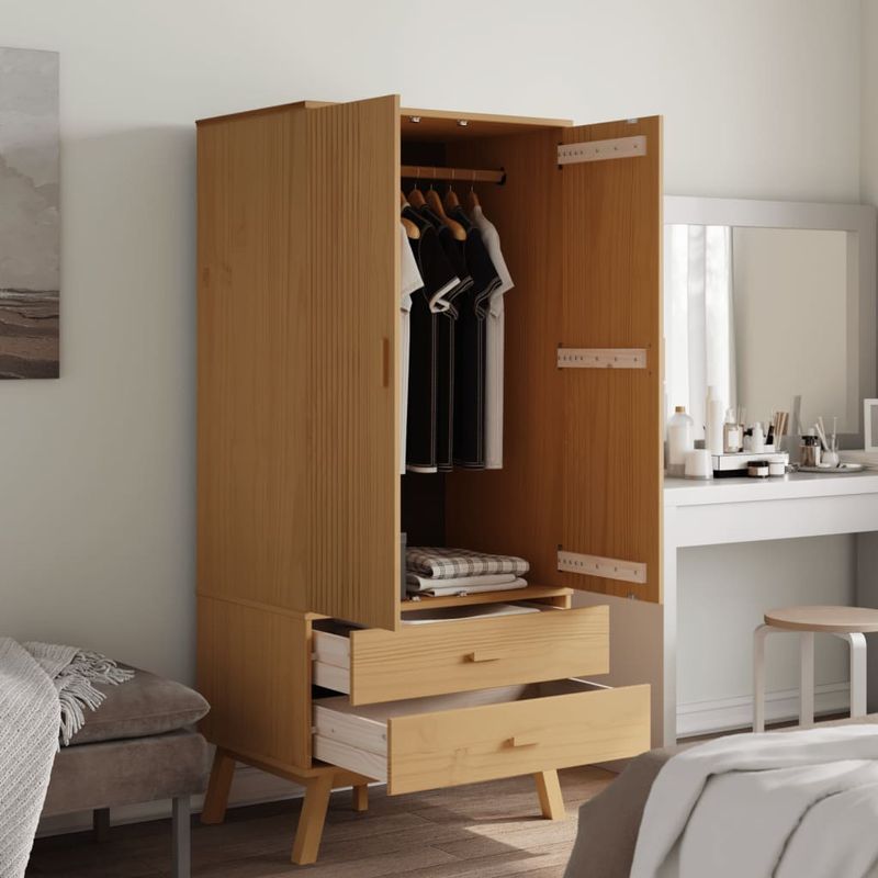 Casa si Gradina - Mobilier - Dulapuri si sifoniere - Sifoniere - Sifonier "OLDEN", maro, 76,5x53x172 cm, lemn masiv pin - Infinity.ro